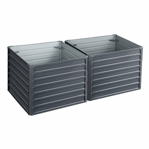 Greenfingers Garden Bed 2PCS 100X100X77CM Galvanised Steel Raised