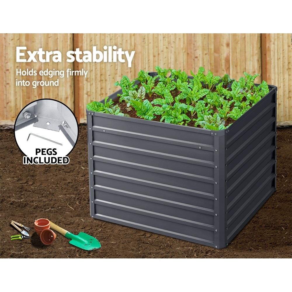 Greenfingers Garden Bed 2PCS 100X100X77CM Galvanised Steel Raised