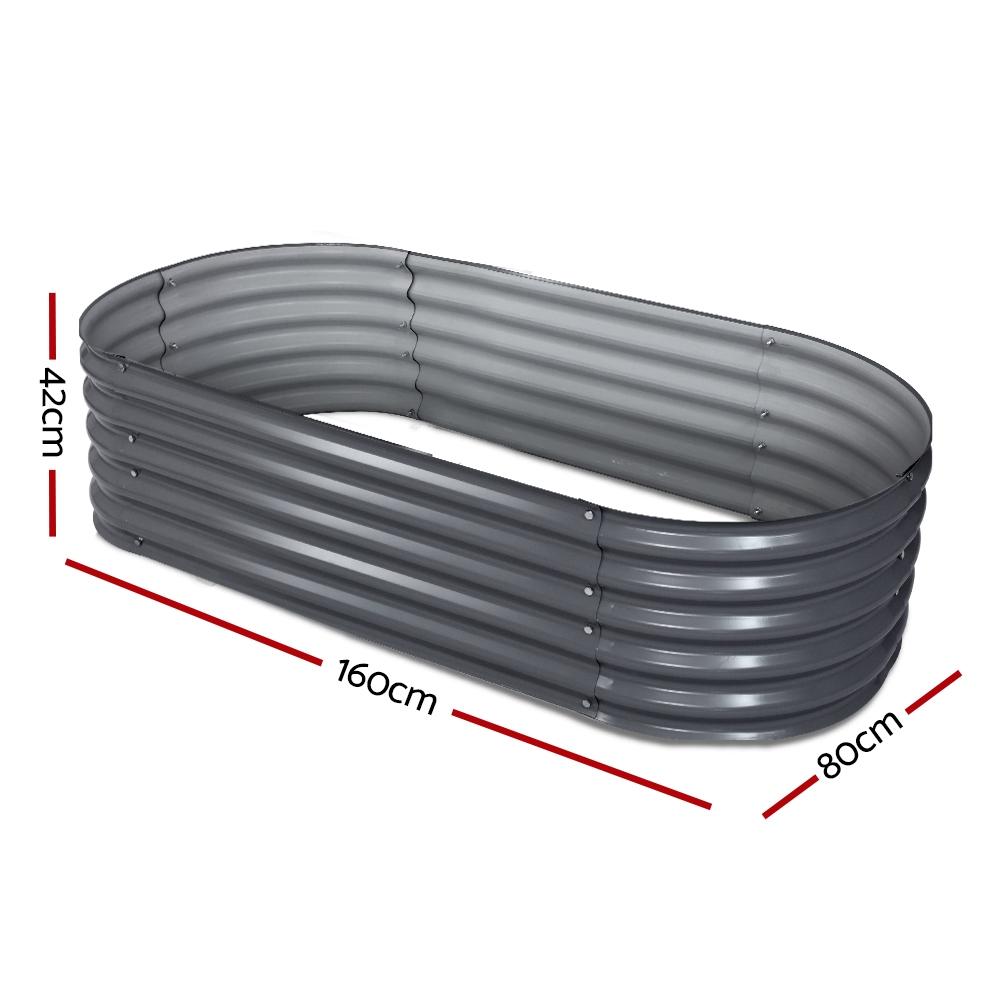 Greenfingers 160X80X42CM Galvanised Raised Garden Bed Steel Instant