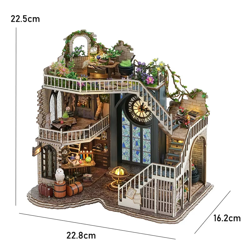 New 3D Wooden Puzzle Mini Doll House DIY Small House Kit Building Assembly Model Toy Home with LED Light Dollhouse Xmas Gifts