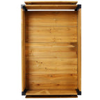 Outdoor Metal Leg Wood Planter Boxes with Folding Storage Shelf,Elevated Planter Box for Flowers Raised Beds.30Inx24In