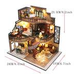 New 3D Wooden Puzzle Mini Doll House DIY Small House Kit Building Assembly Model Toy Home with LED Light Dollhouse Xmas Gifts