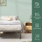 Bed Frame, Twin Size Metal Platform Bed Frame,No Box Spring Needed, Quiet & Sturdy