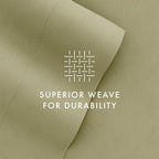 4-Piece Sage Solid Microfiber Queen Sheet Set