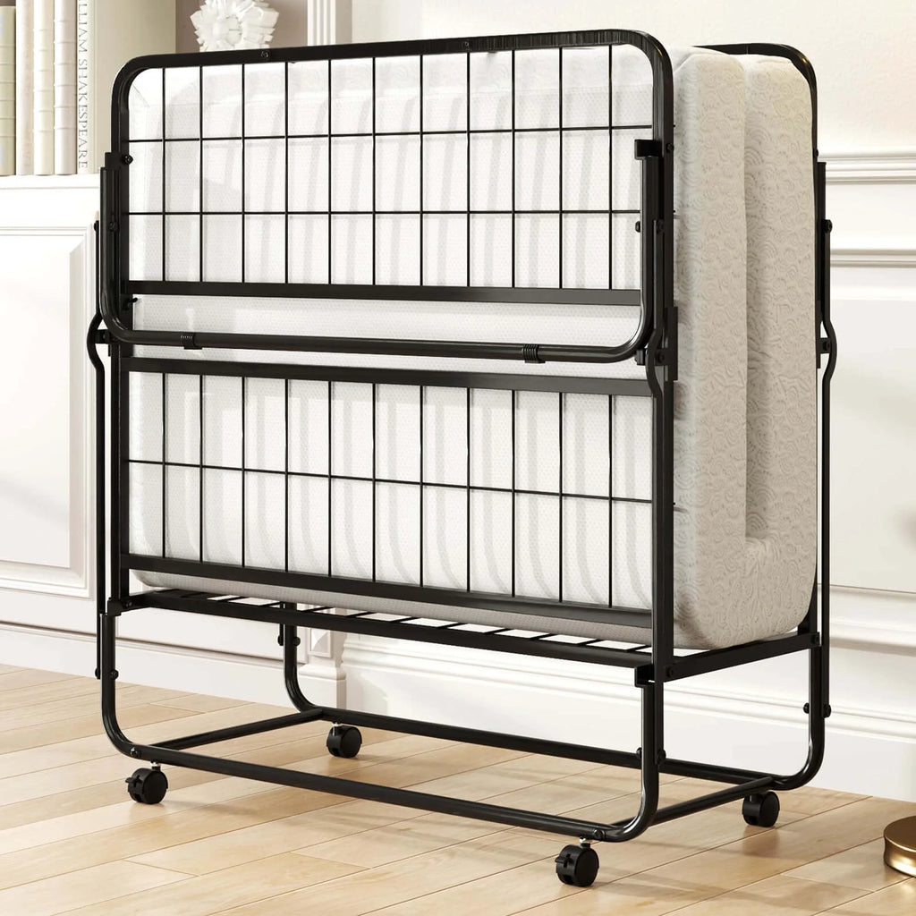 Twin Size Folding Bed 38" X 75" Rollaway Guest Bed Portable Sleeper Bed