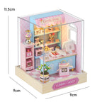 New 3D Wooden Puzzle Mini Doll House DIY Small House Kit Building Assembly Model Toy Home with LED Light Dollhouse Xmas Gifts