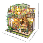 New 3D Wooden Puzzle Mini Doll House DIY Small House Kit Building Assembly Model Toy Home with LED Light Dollhouse Xmas Gifts