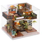New 3D Wooden Puzzle Mini Doll House DIY Small House Kit Building Assembly Model Toy Home with LED Light Dollhouse Xmas Gifts