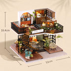 New 3D Wooden Puzzle Mini Doll House DIY Small House Kit Building Assembly Model Toy Home with LED Light Dollhouse Xmas Gifts