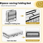 Twin Size Folding Bed 38" X 75" Rollaway Guest Bed Portable Sleeper Bed