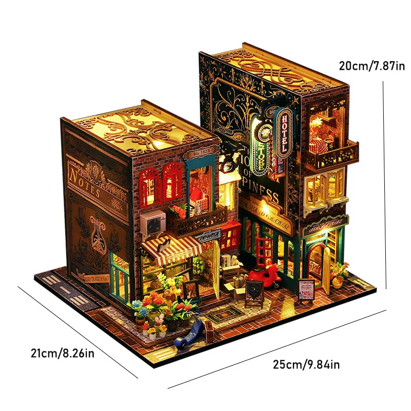 New 3D Wooden Puzzle Mini Doll House DIY Small House Kit Building Assembly Model Toy Home with LED Light Dollhouse Xmas Gifts