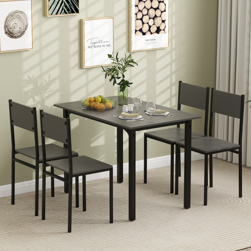 5 Piece Dining Table Set Industrial Style Kitchen Table and Chairs for 4