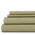 4-Piece Sage Solid Microfiber Queen Sheet Set