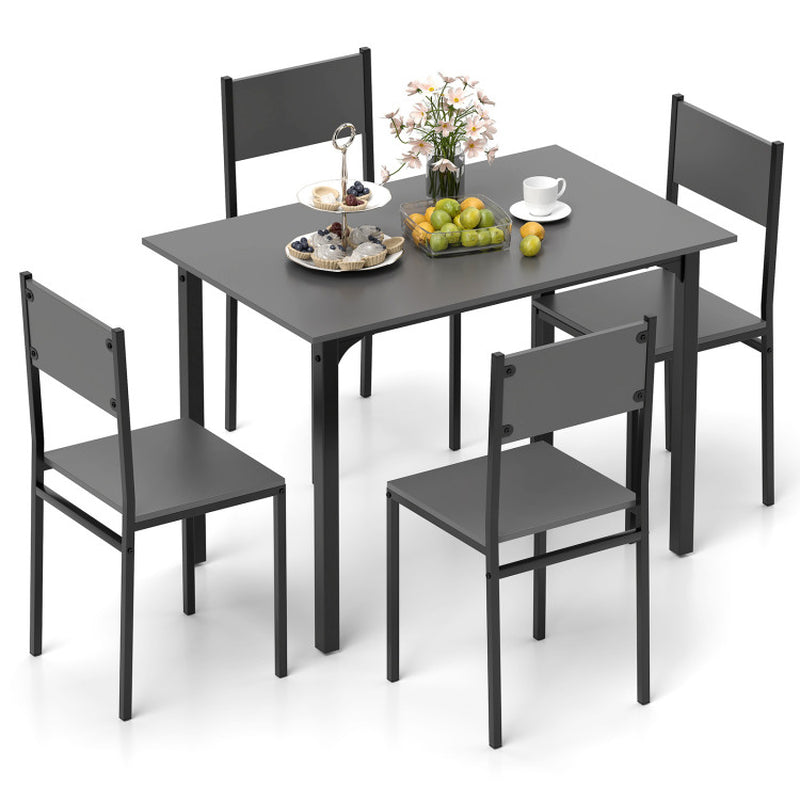 5 Piece Dining Table Set Industrial Style Kitchen Table and Chairs for 4