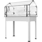 Steel Raised Garden Bed with Greenhouse Cover, White