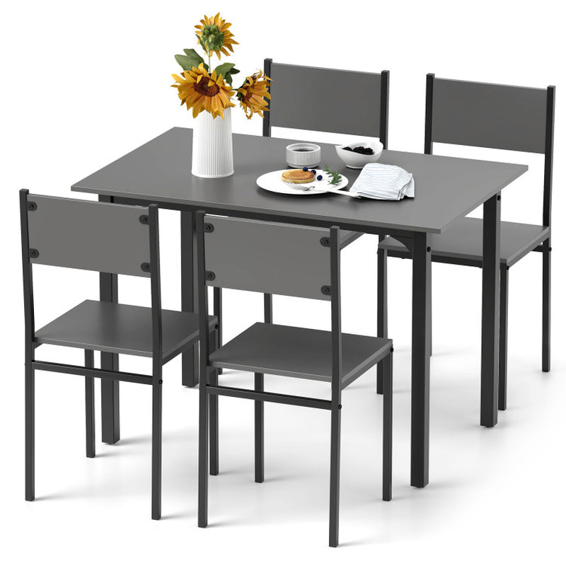 5 Piece Dining Table Set Industrial Style Kitchen Table and Chairs for 4