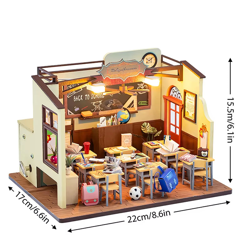 New 3D Wooden Puzzle Mini Doll House DIY Small House Kit Building Assembly Model Toy Home with LED Light Dollhouse Xmas Gifts