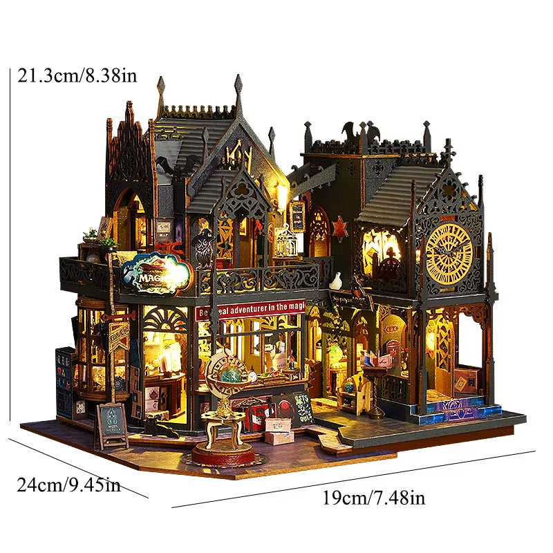 New 3D Wooden Puzzle Mini Doll House DIY Small House Kit Building Assembly Model Toy Home with LED Light Dollhouse Xmas Gifts