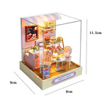 New 3D Wooden Puzzle Mini Doll House DIY Small House Kit Building Assembly Model Toy Home with LED Light Dollhouse Xmas Gifts