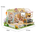 New 3D Wooden Puzzle Mini Doll House DIY Small House Kit Building Assembly Model Toy Home with LED Light Dollhouse Xmas Gifts