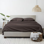 3-Piece Chocolate Solid Microfiber Twin Sheet Set