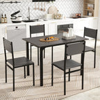 5 Piece Dining Table Set Industrial Style Kitchen Table and Chairs for 4