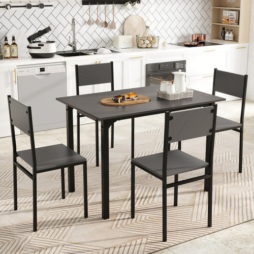 5 Piece Dining Table Set Industrial Style Kitchen Table and Chairs for 4