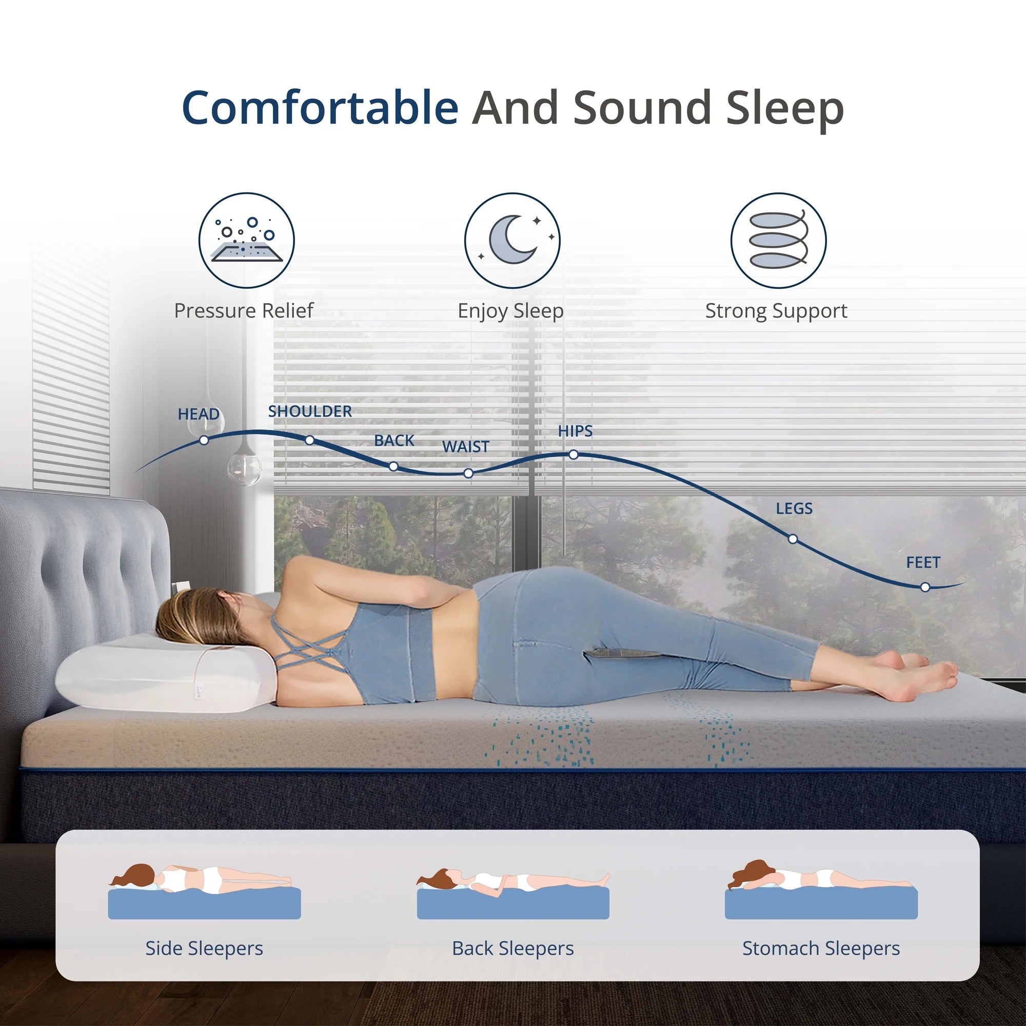 Essence Sleep Queen Mattress, 12" Memory Foam Mattress in a Box, Medium