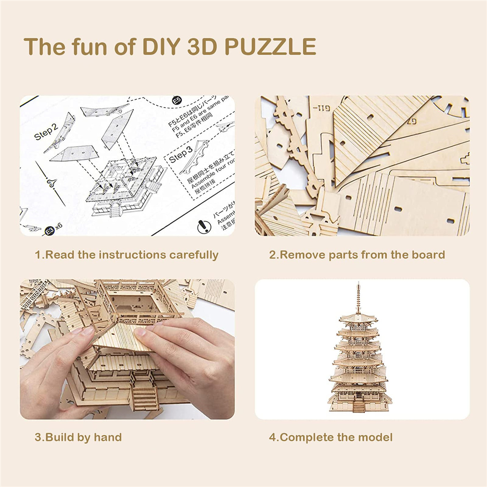 275pcs DIY 3D Wooden Puzzle Game Assembly Constructor Toy