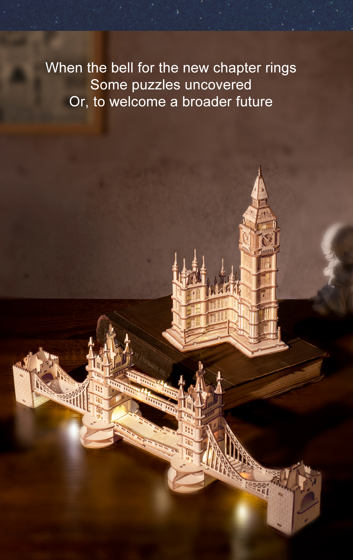 DIY 3D Tower Bridge Big Ben Building Wooden Puzzle